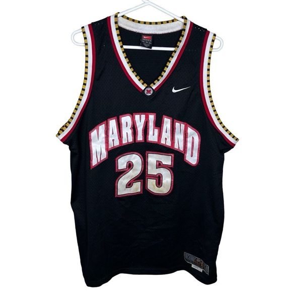 Men’s Large Nike #25 Maryland Terrapins Terps Basketball Jersey Vintage Red Size - Picture 1 of 7